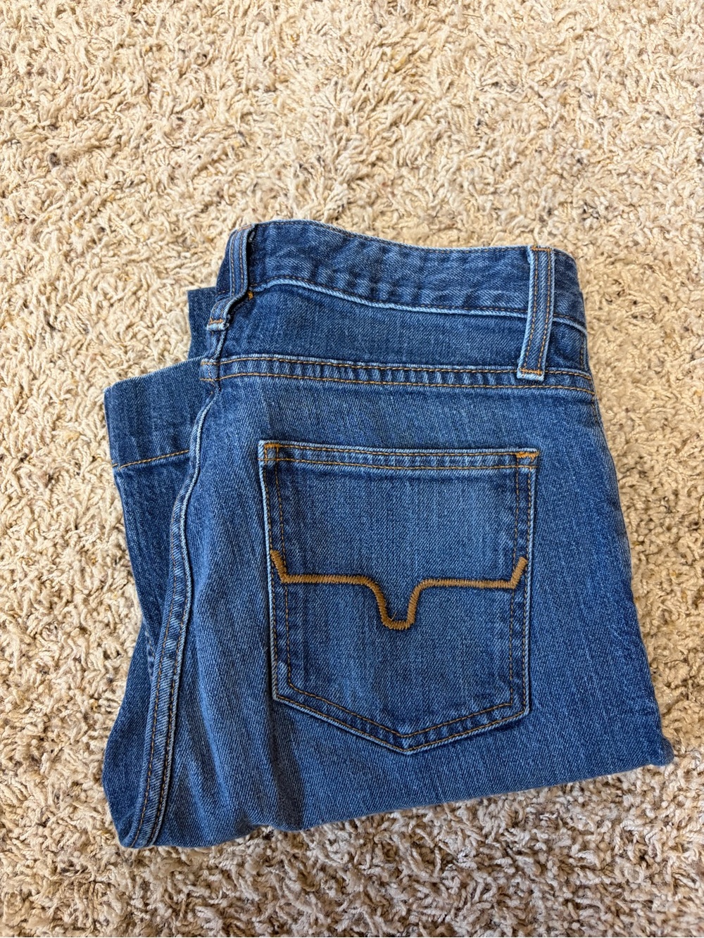 Kimes Ranch Straight-Leg Jeans in Blue with Contrast Stitching